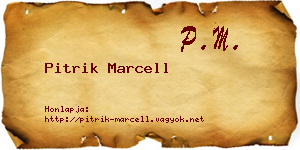 Pitrik Marcell névjegykártya